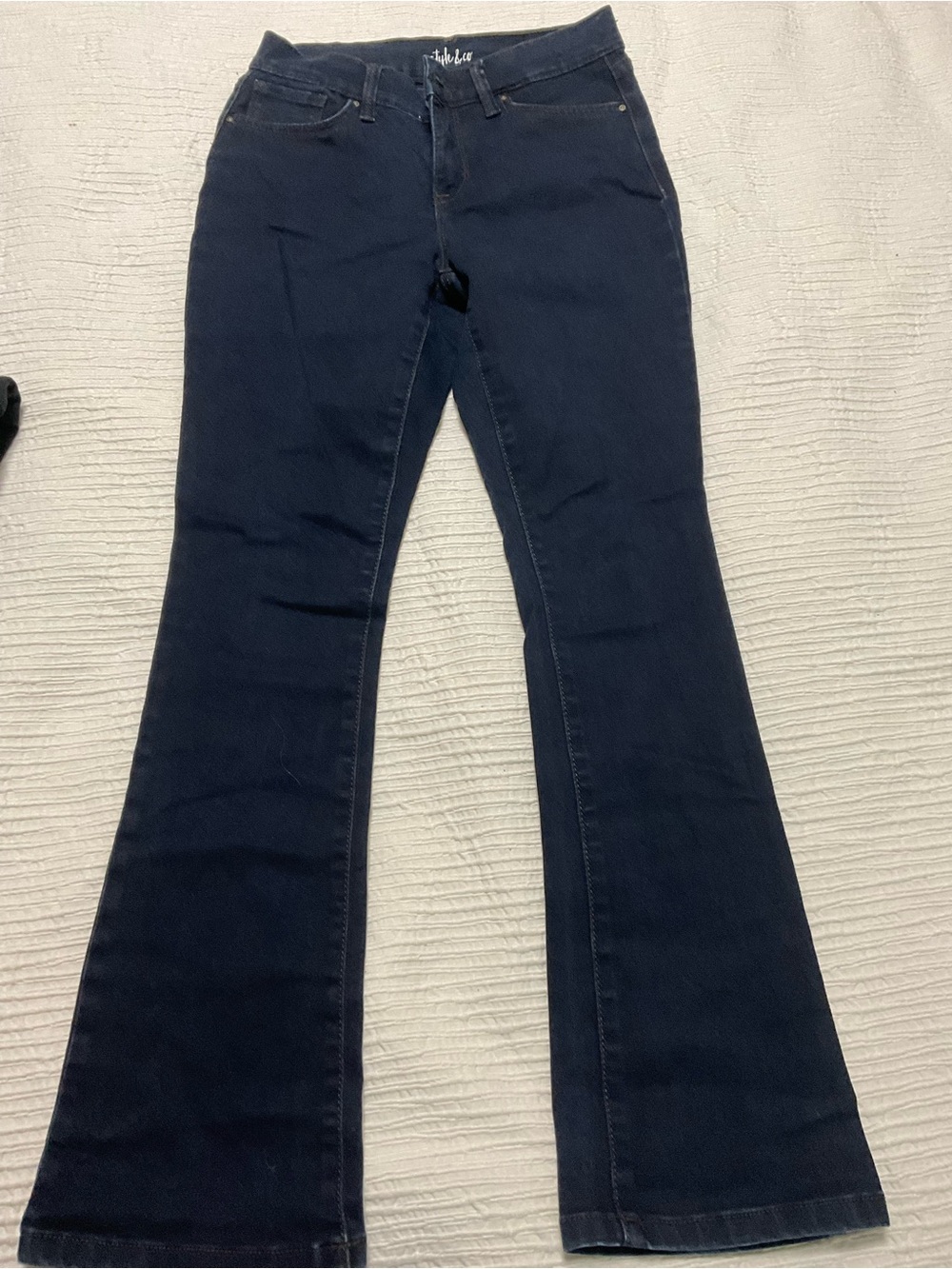 Style & Co. Dark Navy Flare Jeans - Wide Leg Stretch